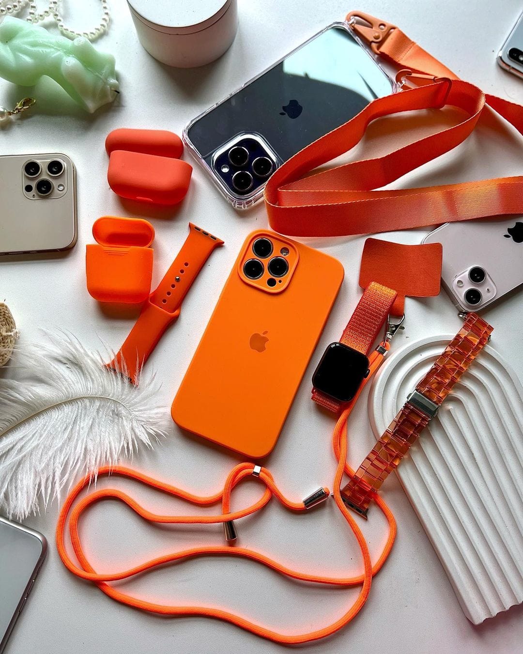 iPhone Camera Protection Silicone Case (Orange)
