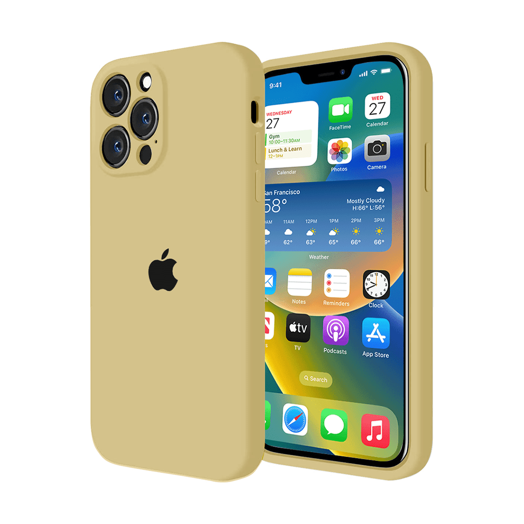 iPhone Camera Protection Silicone Case (Golden)