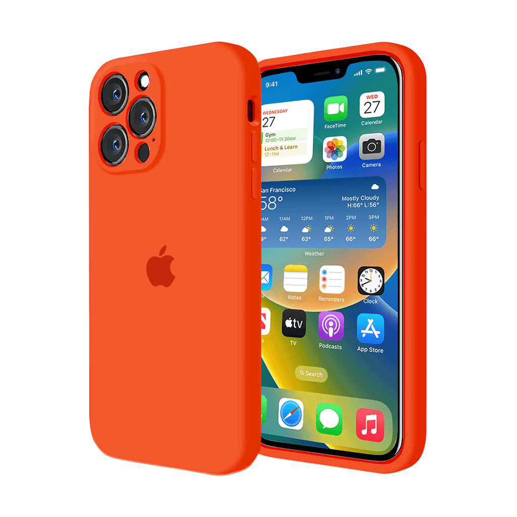 iPhone Camera Protection Silicone Case (Orange)