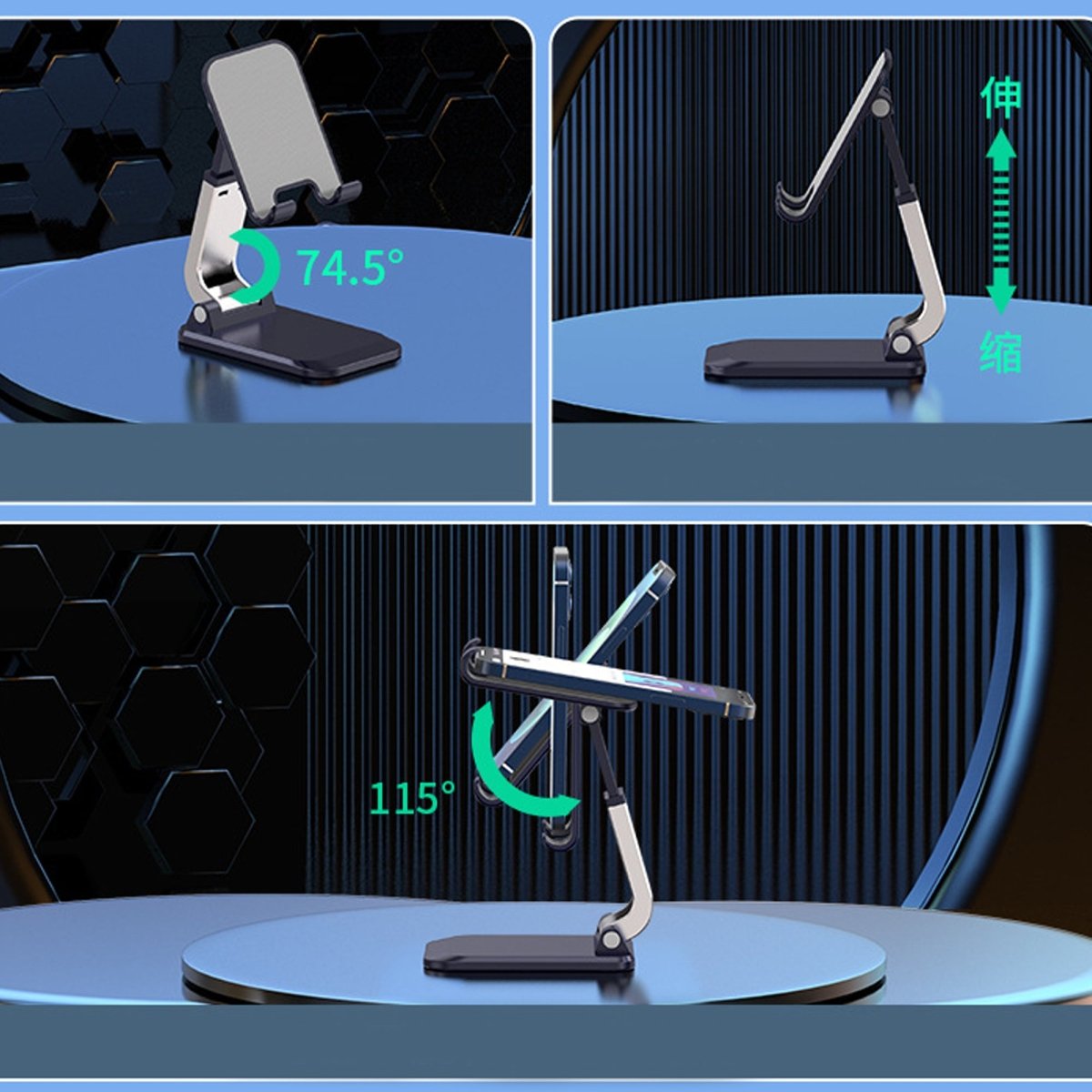 Q7 Cell Phone Desk Stand – Foldable, Strong, and Portable
